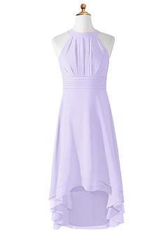 Azazie Linna Junior Lilac A-Line Pleated Chiffon Dress image5