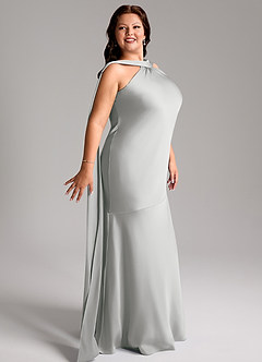 Azazie Kinsley 신부 들러리 드레스 인어 사이드 슬릿 스트레치 새틴 바닥 길이 드레스 image12