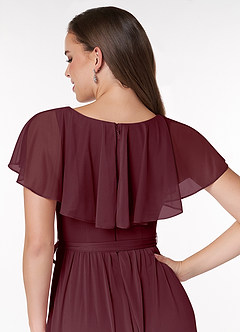 Azazie Jael Abiti da Damigella Abito A-Line in Maglia con Scollo a V Cabernet image6