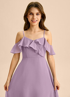 Azazie Kamilla Junior Klä av A-Line i Chiffong Av axeln image7