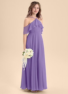 Azazie Tessabelle Junior Jurk van Chiffon met A-Lijn Off the Shoulder Tahiti image5