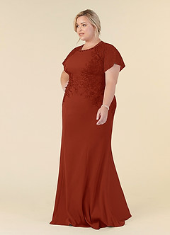 Azazie Adonna Mother of the Bride Dresses Rust Mermaid Lace Dress image7