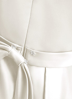 Azazie Haya Jurken voor bloemenmeisjes A-Lijn Jurk van Kant Ivoor image7