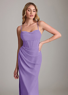 Azazie Mai Bridesmaid Dresses Tahiti Sheath Pleated Chiffon Dress image5