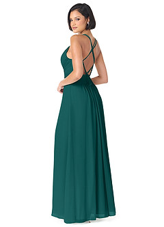 Azazie Farren Bridesmaid Dresses Peacock A-Line Pleated Chiffon Convertible Dress image5