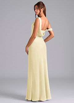 Azazie Madelyn Bridesmaid Dresses Lemon Sorbet Mermaid One Shoulder Chiffon Convertible Dress image6