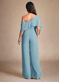 Azazie Halima vestidos de madre de la novia Vestido de Azul Malhumorado de Gasa de Mono/Traje de pantalón con Corte Lateral image3