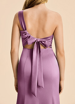 Azazie Ren Junior Wisteria A-Line Pleated Stretch Satin Dress image6