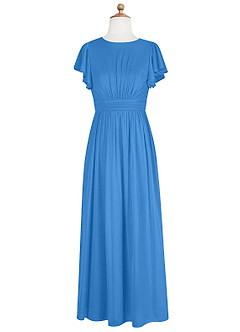 Azazie Mosley Junior Abito A-Line in Maglia Increspato Blue Jay image7