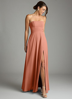 Azazie Tamira Suknie dla druhen Linia A Pofałdowany Szyfon Do ziemi Sukienka image2