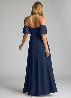Azazie Sue Bridesmaid Dresses Dark Navy A-Line Off the Shoulder Chiffon Convertible Dress image10