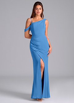 Azazie Madelyn Suknie dla druhen Syrena Jedno ramię Szyfon Do ziemi Sukienka image3