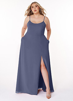Azazie Moira Bridesmaid Dresses Stormy A-Line Scoop Chiffon Dress image8