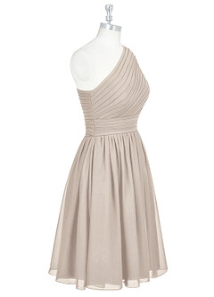 Azazie Katrina Bridesmaid Dresses Frost A-Line One Shoulder Chiffon Dress image8