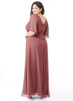 Azazie Cierra Bridesmaid Dresses Amethyst A-Line V-Neck Chiffon Dress image12