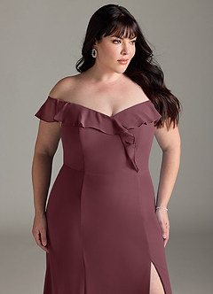 Azazie Sophie Bridesmaid Dresses Sangria A-Line Off the Shoulder Chiffon Convertible Dress image11