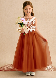 Azazie Mixie vestidos de niña de las flores Vestido de Pimenton de Encaje de Corte Princesa image6