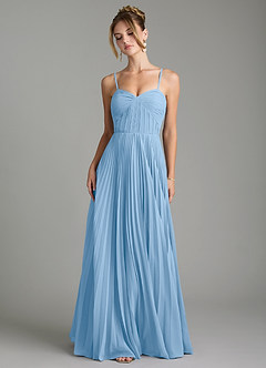 Azazie Teagan Bridesmaid Dresses Powder Blue A-Line Sweetheart Neckline Chiffon Dress image4