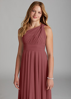Azazie Charlize Junior A-Linie Gittergewebe Kleid Amethyst image6