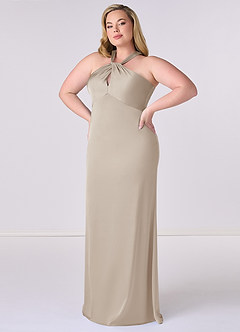 Barbie ♥ Azazie Bridesmaid Dresses Frost Sheath Stretch Satin Dress image9