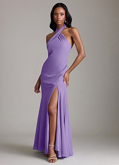 Azazie Lorena Bridesmaid Dresses Tahiti Mermaid Pleated Chiffon Dress image4