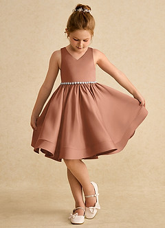 Azazie Julietta Blumenmädchenkleider Ballkleid Cabrio Tüll Kleid Bronzer image4
