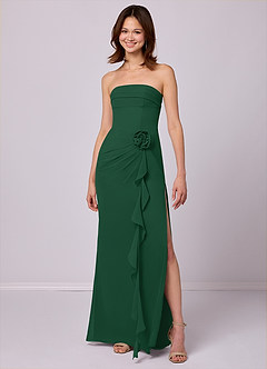 Barbie ♥ Azazie Bridesmaid Dresses Dark Green Sheath Strapless Chiffon Convertible Dress image3