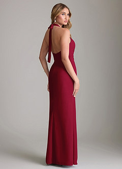 Azazie Valerie Bridesmaid Dresses Burgundy Mermaid Pleated Chiffon Dress image2