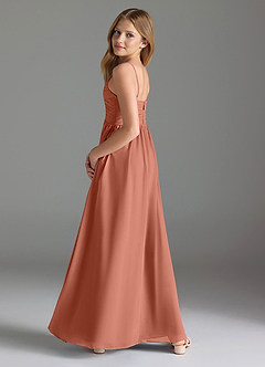 Azazie Alia Junior MAI TAI A-Line Pleated Chiffon Dress image5