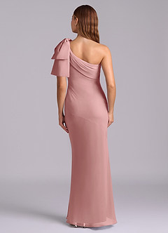 Azazie Yuanna Bridesmaid Dresses Dusty Rose Mermaid One Shoulder Chiffon Dress image2