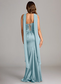 Azazie Sorrel Bridesmaid Dresses Moody Blue Mermaid Strapless Stretch Satin Convertible Dress image2