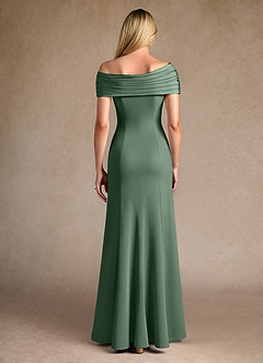 Azazie Pierce Mother of the Bride Dresses Eucalyptus Mermaid Pleated Stretch Crepe Dress image3