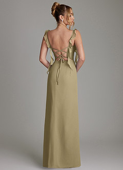 Azazie Jessamine Bridesmaid Dresses Moss Green Mermaid Corset Chiffon Dress image8