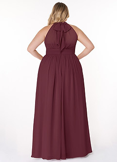 Azazie Iman Bridesmaid Dresses Cabernet A-Line A-Line Ruched Chiffon Dress image9
