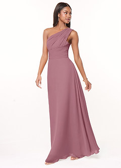 Azazie Ashley Bridesmaid Dresses Vintage Mauve A-Line Ruched Chiffon Dress image4