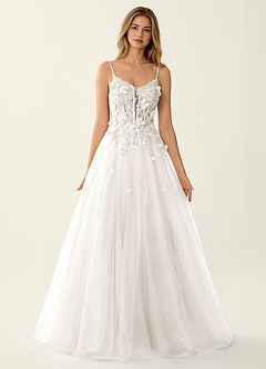 Briseis White Lace Corset Lace Up Back Tulle Prom Dress image5