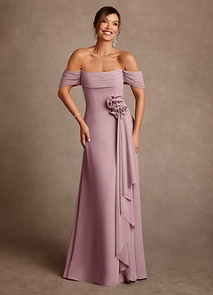 Azazie Amherst vestidos de madre de la novia Vestido de Rosa Polvorienta de Gasa de Corte en A con Vestidos sin tirantes image1