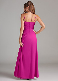 Azazie Aliani Bridesmaid Dresses Fuchsia Sheath Strapless Chiffon Convertible Dress image3