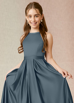 Azazie Arianthe Junior Twilight A-Line with Pockets Stretch Satin Dress image5