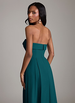Azazie Lucienne Bridesmaid Dresses Pine A-Line Strapless Chiffon Convertible Dress image7