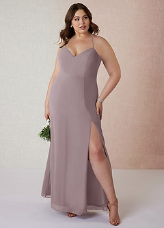 Azazie Manila Final Sale Dusk Sheath V-Neck Chiffon Dress image7