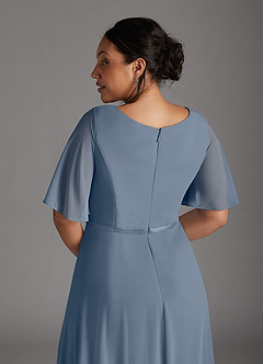 Azazie Tricia Mother of the Bride Dresses Twilight A-Line V-Neck Pleated Chiffon Dress image12