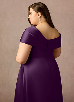 Azazie Marissa Mother of the Bride Dresses Grape A-Line Pleated  Mikado Dress image8