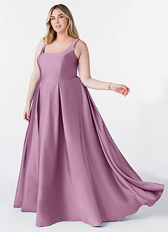 Azazie Neve Robes de demoiselle d'honneur Robe Princesse en Satin extensible avec poches Glycine image9