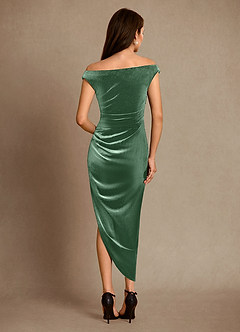 Azazie Nabila Mother of the Bride Dresses Eucalyptus Column Off the Shoulder Velvet Dress image3