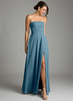 Azazie Tamira Suknie dla druhen Linia A Pofałdowany Szyfon Do ziemi Sukienka image2