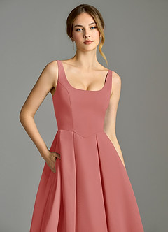 Azazie Amalie Suknie dla druhen Linia A Pofałdowany Szyfon Długość herbaty Sukienka image7