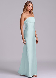 Azazie Ailanie Brudtärnklänningar Klä av Tubklänning i Stretch Satin Axelbandslös Dimma image4