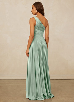 Christian Siriano Bridal for Azazie 1008 Bridesmaid Dresses Agave A-Line One Shoulder Stretch Satin Dress image2