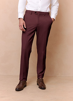 front James Cabernet Structured Stretch Dress Pants